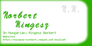 norbert mingesz business card